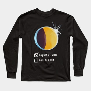 Eclipse Checklist Total Solar Eclipse April 8 2024 Totality Long Sleeve T-Shirt